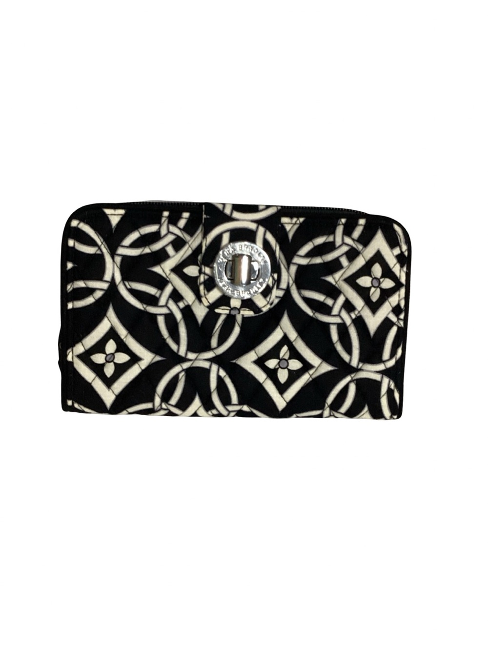 Vera Bradley Black & White Geometric Concerto Turnlock Wallet NEW Zip Around